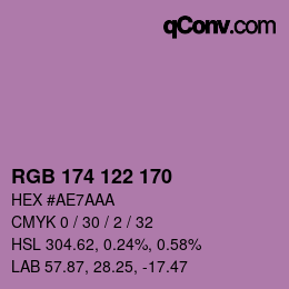 Farbcode: RGB 174 122 170 | qconv.com