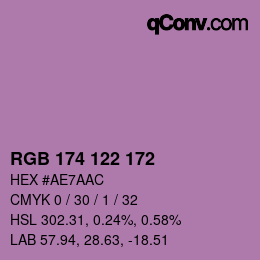 Farbcode: RGB 174 122 172 | qconv.com