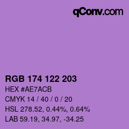 Farbcode: RGB 174 122 203 | qconv.com