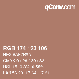颜色代码: RGB 174 123 106 | qconv.com