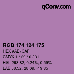 颜色代码: RGB 174 124 175 | qconv.com