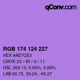 Color code: RGB 174 124 227 | qconv.com