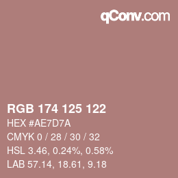 颜色代码: RGB 174 125 122 | qconv.com