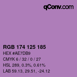 カラーコード: RGB 174 125 185 | qconv.com