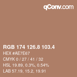 カラーコード: RGB 174 126.8 103.4 | qconv.com
