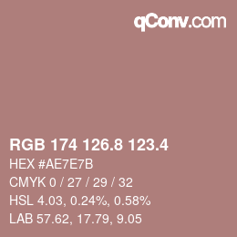 カラーコード: RGB 174 126.8 123.4 | qconv.com