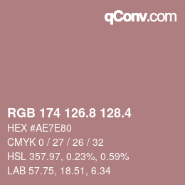 カラーコード: RGB 174 126.8 128.4 | qconv.com