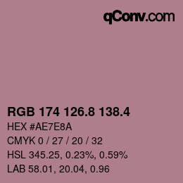 カラーコード: RGB 174 126.8 138.4 | qconv.com