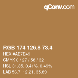 カラーコード: RGB 174 126.8 73.4 | qconv.com