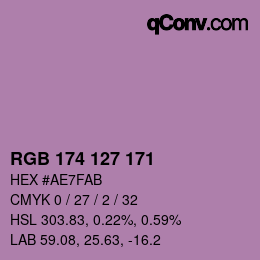 Color code: RGB 174 127 171 | qconv.com