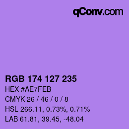 カラーコード: RGB 174 127 235 | qconv.com