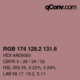 カラーコード: RGB 174 128.2 131.6 | qconv.com