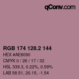 カラーコード: RGB 174 128.2 144 | qconv.com