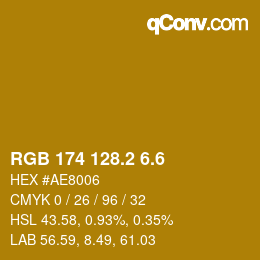 カラーコード: RGB 174 128.2 6.6 | qconv.com
