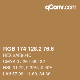 カラーコード: RGB 174 128.2 76.6 | qconv.com