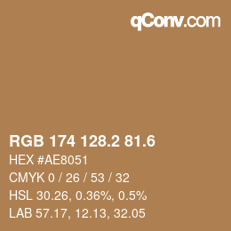カラーコード: RGB 174 128.2 81.6 | qconv.com