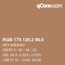 カラーコード: RGB 174 128.2 96.6 | qconv.com