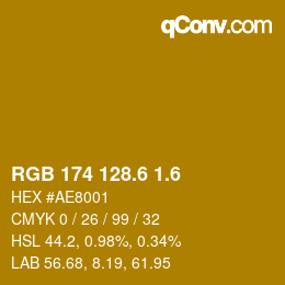 カラーコード: RGB 174 128.6 1.6 | qconv.com