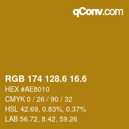 カラーコード: RGB 174 128.6 16.6 | qconv.com