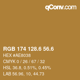 カラーコード: RGB 174 128.6 56.6 | qconv.com