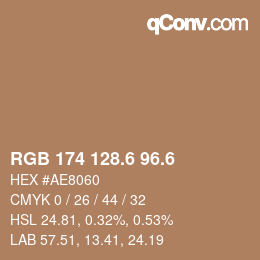 カラーコード: RGB 174 128.6 96.6 | qconv.com