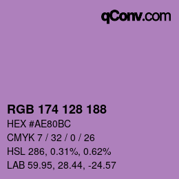 Color code: RGB 174 128 188 | qconv.com