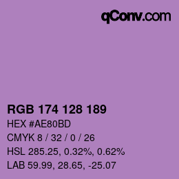 カラーコード: RGB 174 128 189 | qconv.com