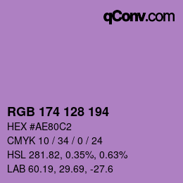 Color code: RGB 174 128 194 | qconv.com