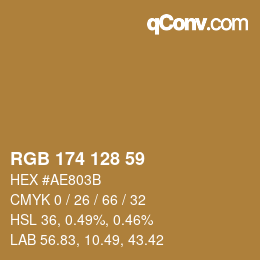 Color code: RGB 174 128 59 | qconv.com