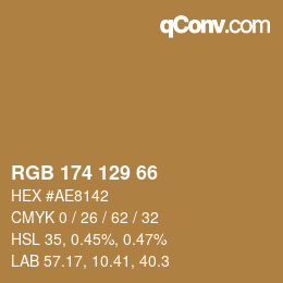 Color code: RGB 174 129 66 | qconv.com