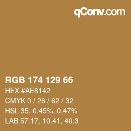 颜色代码: RGB 174 129 66 | qconv.com