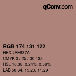 Código de color: RGB 174 131 122 | qconv.com