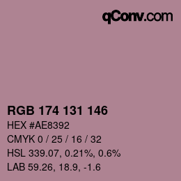 Color code: RGB 174 131 146 | qconv.com