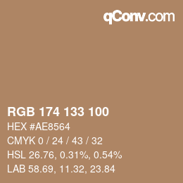 カラーコード: RGB 174 133 100 | qconv.com