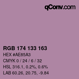 Farbcode: RGB 174 133 163 | qconv.com