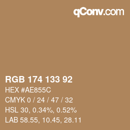 Código de color: RGB 174 133 92 | qconv.com
