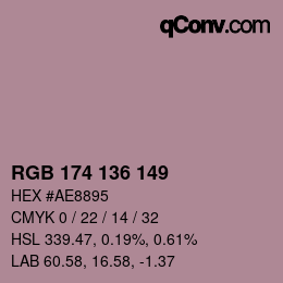 Farbcode: RGB 174 136 149 | qconv.com