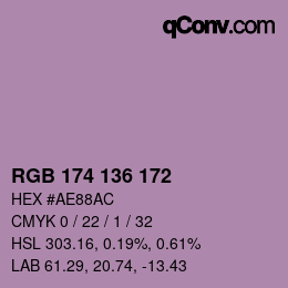 Color code: RGB 174 136 172 | qconv.com