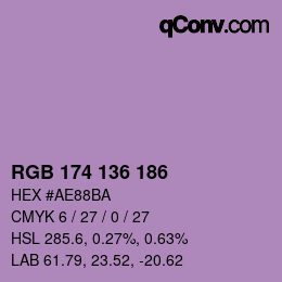 Color code: RGB 174 136 186 | qconv.com