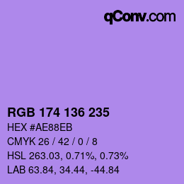 Color code: RGB 174 136 235 | qconv.com