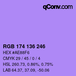Color code: RGB 174 136 246 | qconv.com