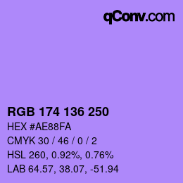 Color code: RGB 174 136 250 | qconv.com