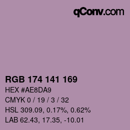 Color code: RGB 174 141 169 | qconv.com