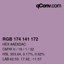 Color code: RGB 174 141 172 | qconv.com