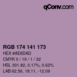 Color code: RGB 174 141 173 | qconv.com