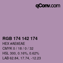 Color code: RGB 174 142 174 | qconv.com