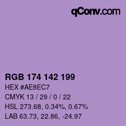 Color code: RGB 174 142 199 | qconv.com