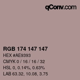 Código de color: RGB 174 147 147 | qconv.com