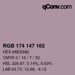 Color code: RGB 174 147 162 | qconv.com