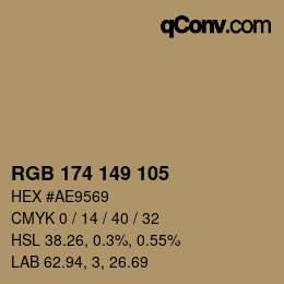 カラーコード: RGB 174 149 105 | qconv.com